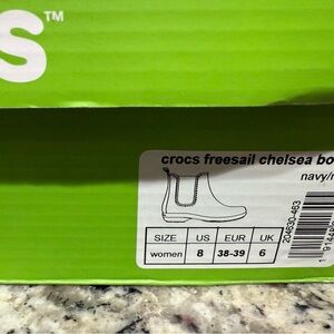 CROCS Navy Freesail Chelsea Booties
